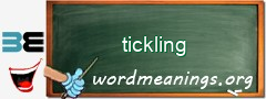 WordMeaning blackboard for tickling